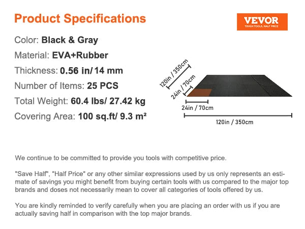1/2 inch Thick Gym Floor Mats