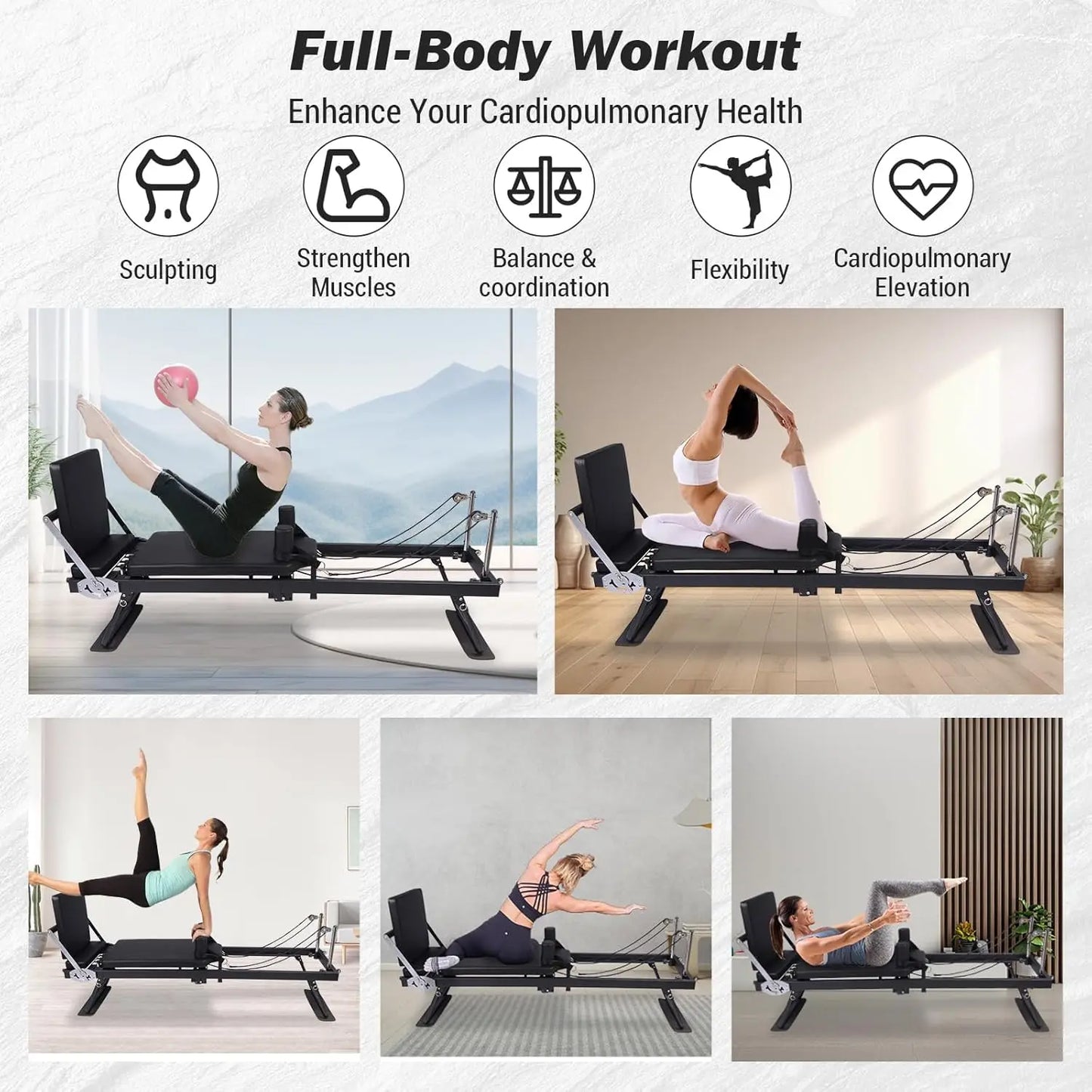Foldable Reformer Pilates Machine