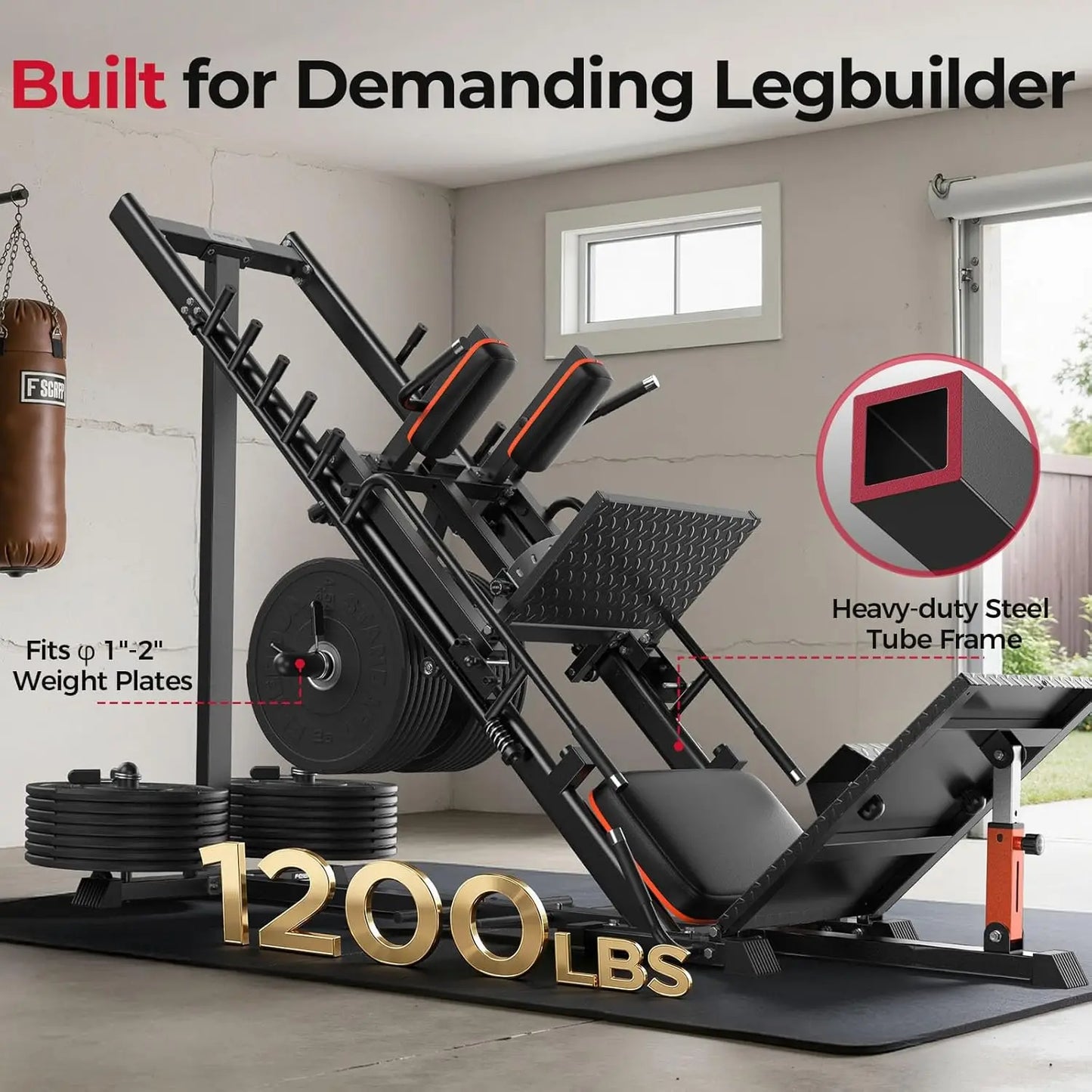 3‑in‑1 Leg Press Squat Machine