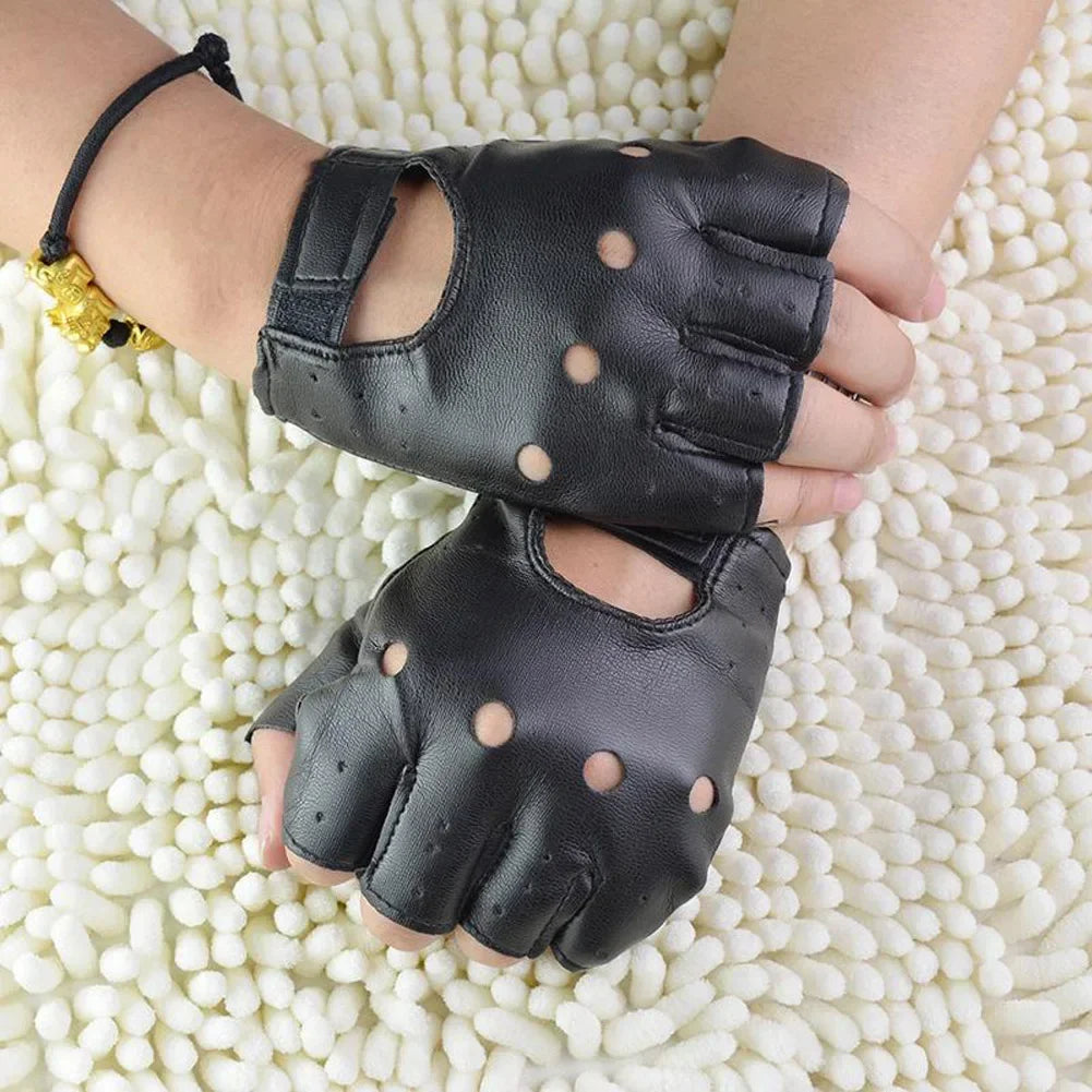 Soft Leather Fingerless Gloves