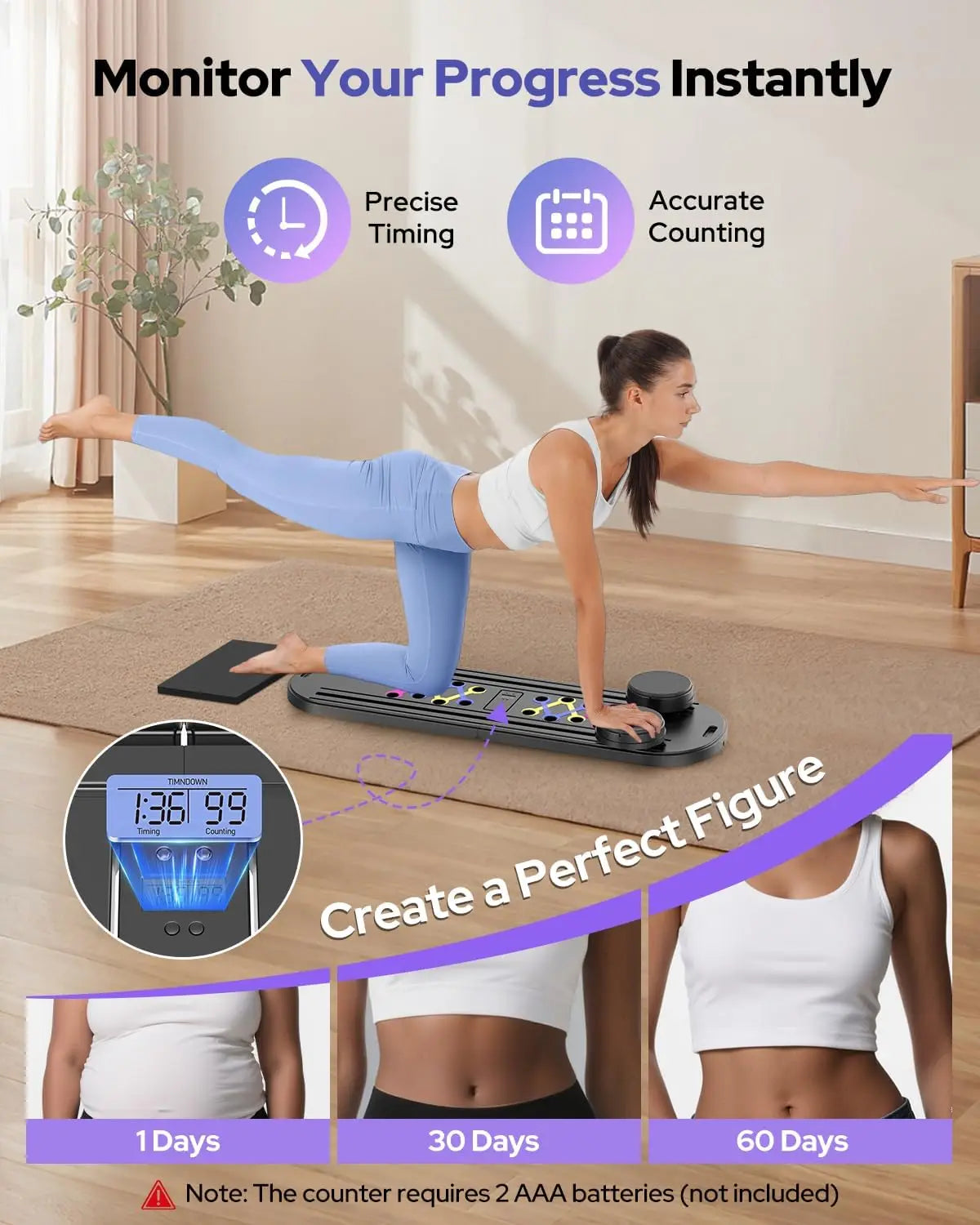 Foldable Pilates Reformer Set