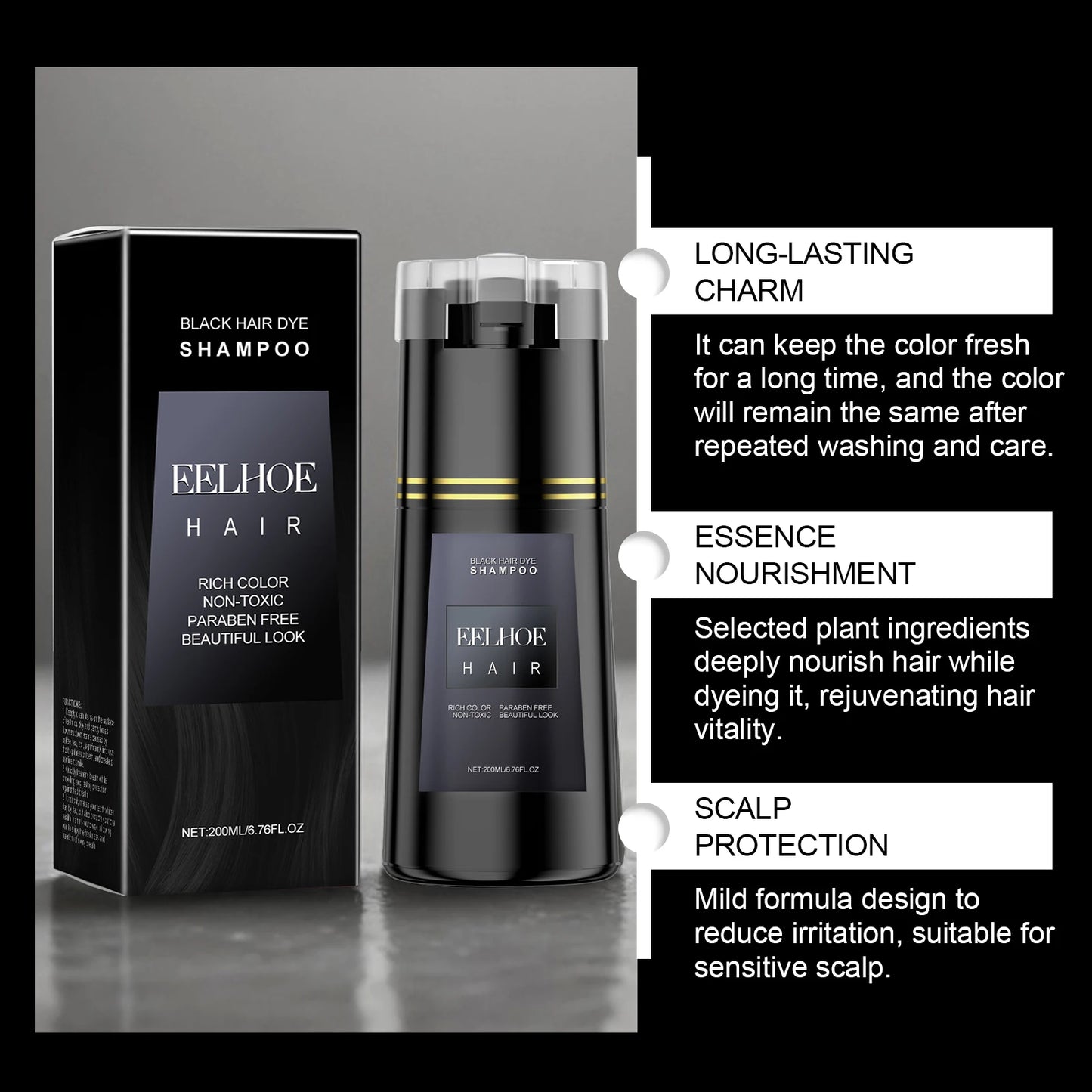 Nonirritating Hair Dye Shampoo