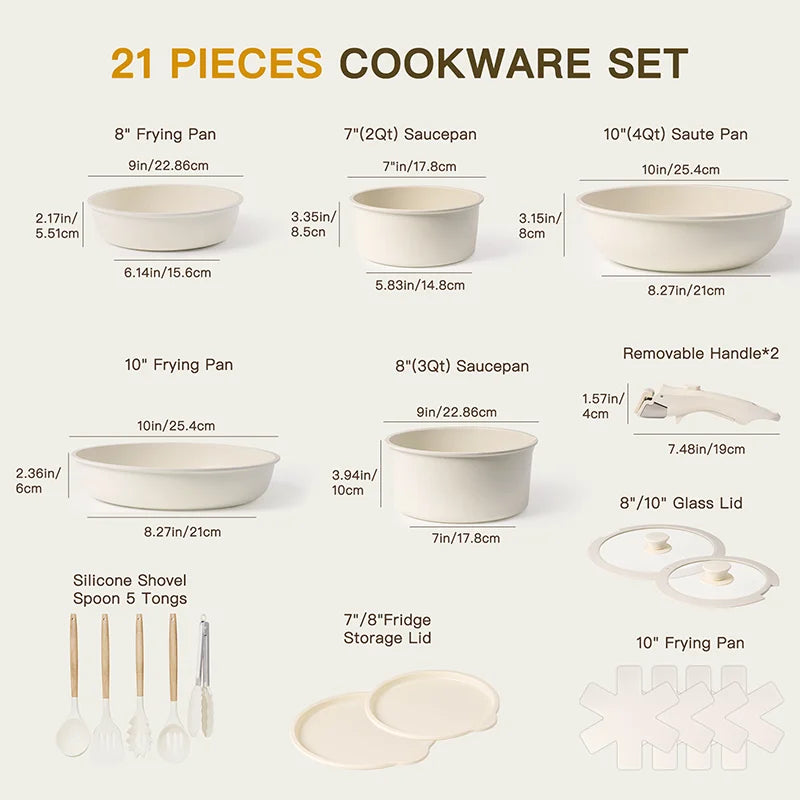 21 Pc Nonstick Pots And Pans Set