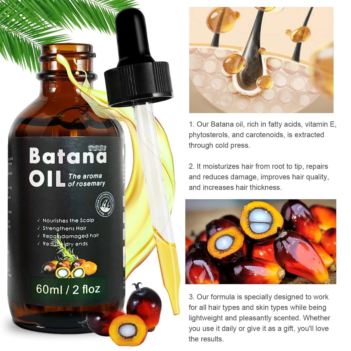 Batana Oil with Rosemary for Hair