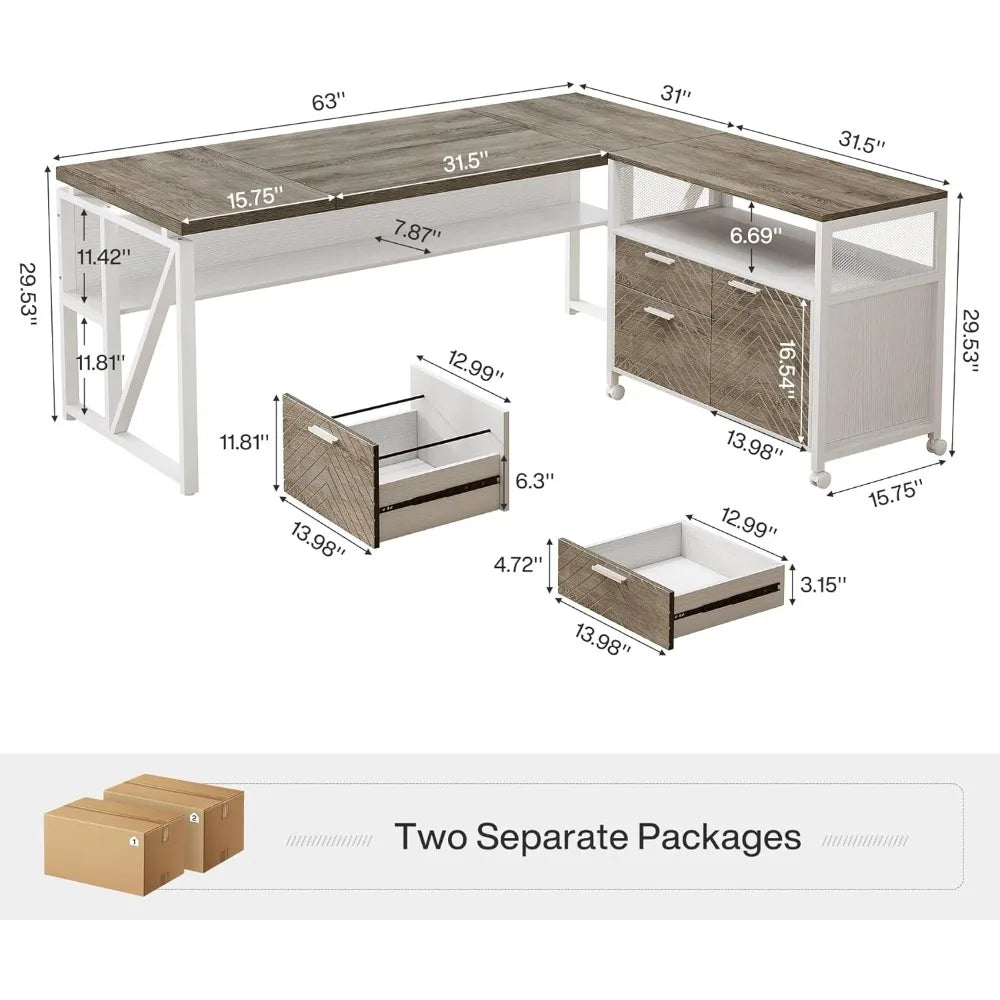 L Shaped Executive Office Desk