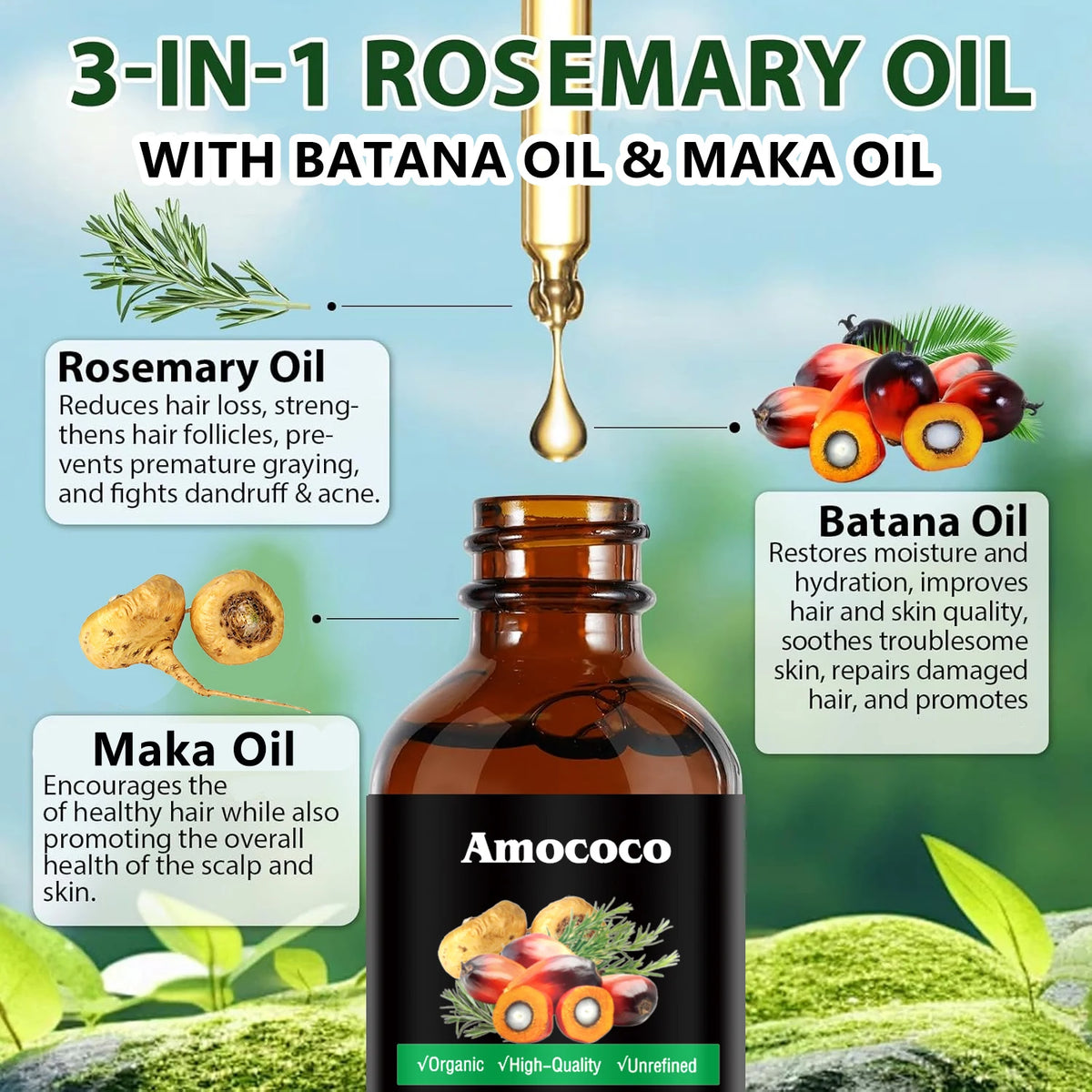 Batana Oil with Rosemary for Hair