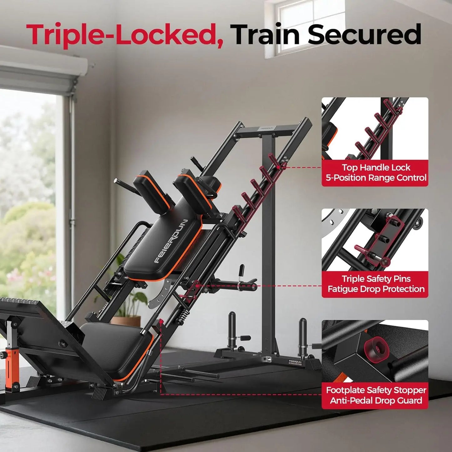 3‑in‑1 Leg Press Squat Machine