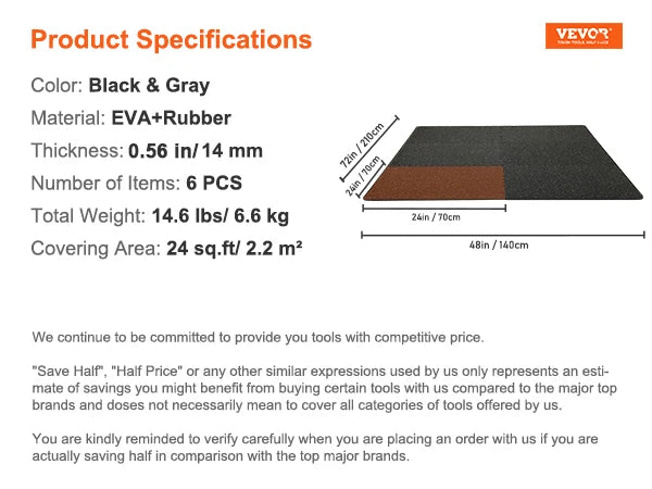 1/2 inch Thick Gym Floor Mats