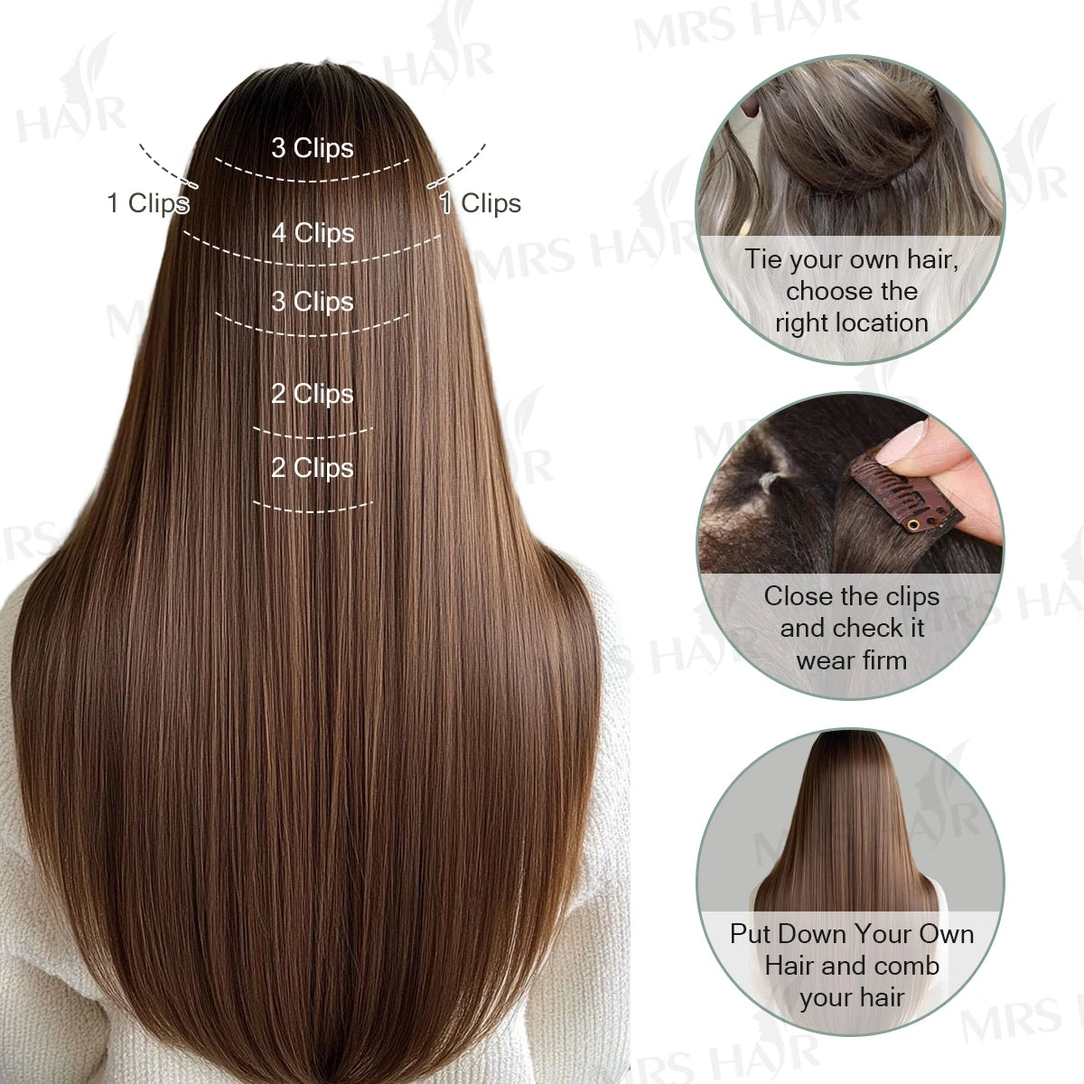 7PCS Clip In Hair Extensions