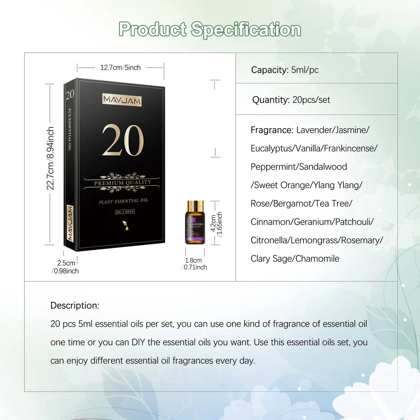 20pcs Essential Oil Set
