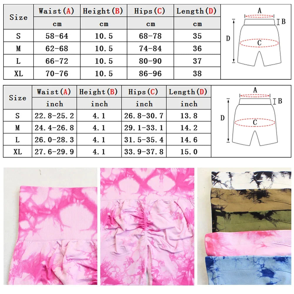 Tie-Dye Yoga Shorts for Women