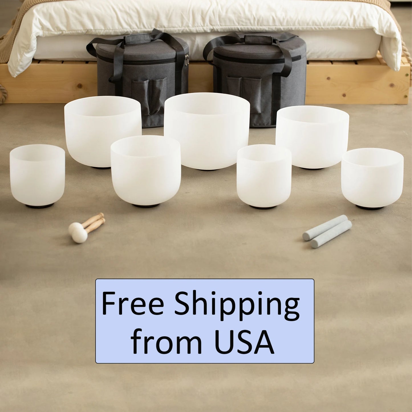 7 pc Crystal Chakra Bowls Set