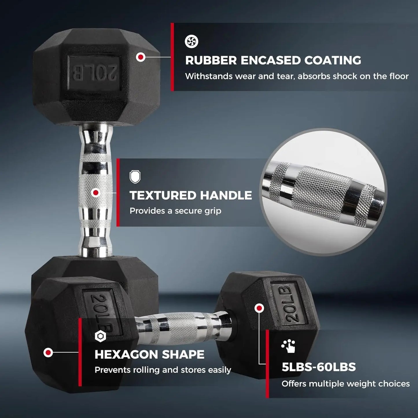 Hex Dumbbell Set with Rack