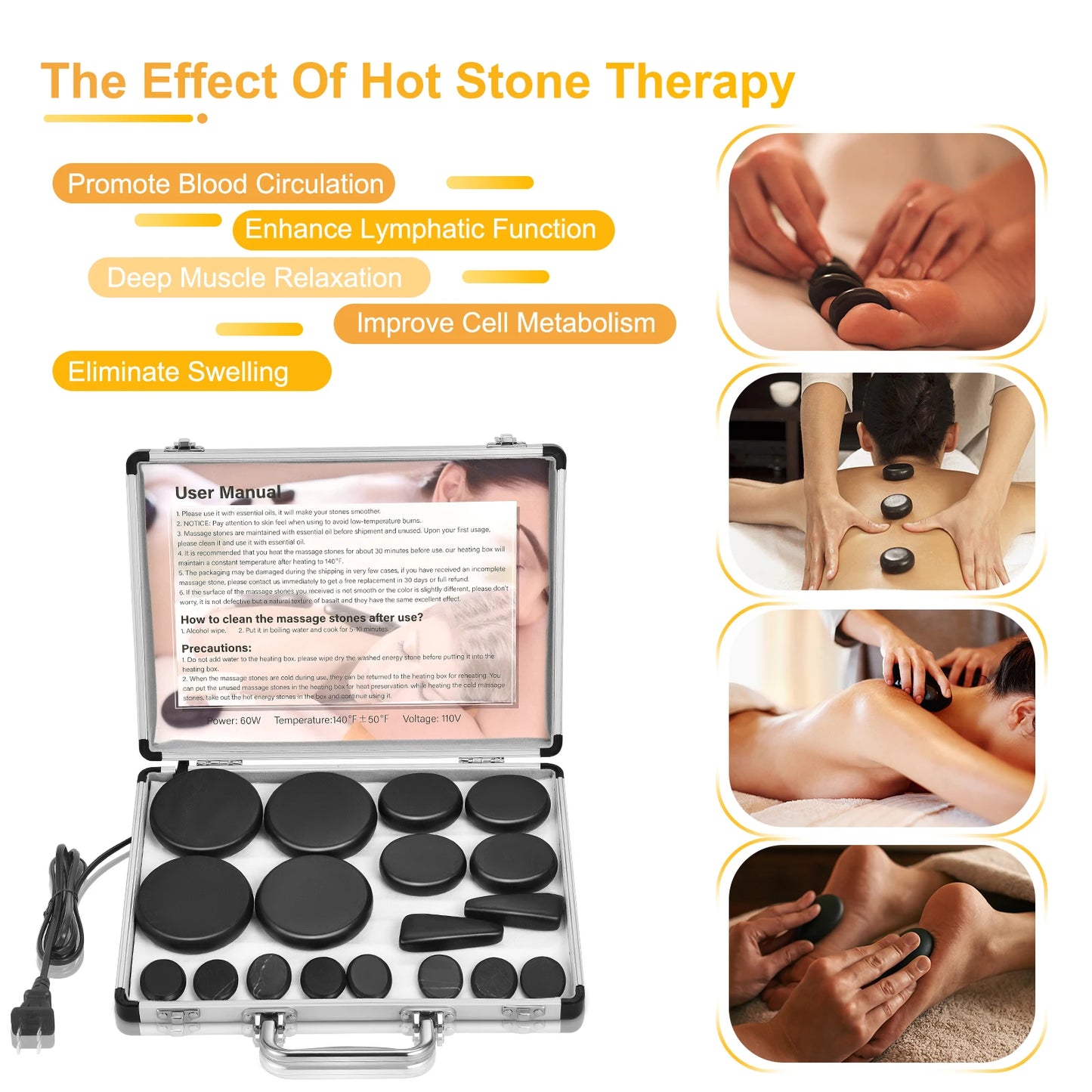 18 Pc Hot Stone Massage Set