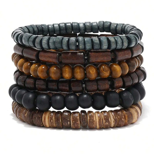 6PCS  Leather Bracelet