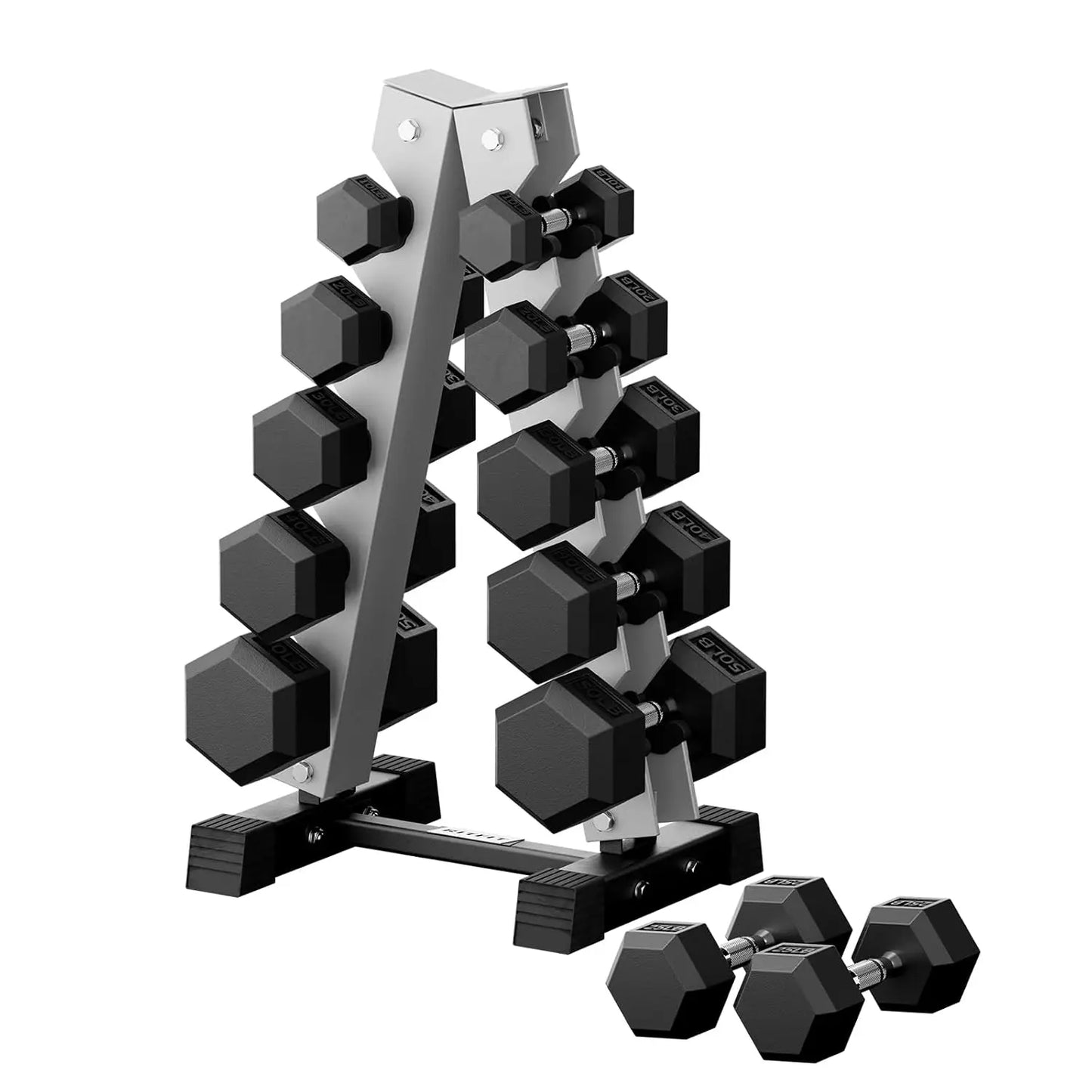 Hex Dumbbell Set with Rack