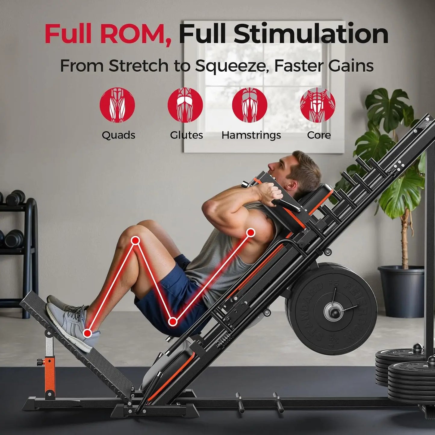 3‑in‑1 Leg Press Squat Machine
