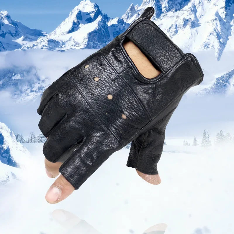 Soft Leather Fingerless Gloves