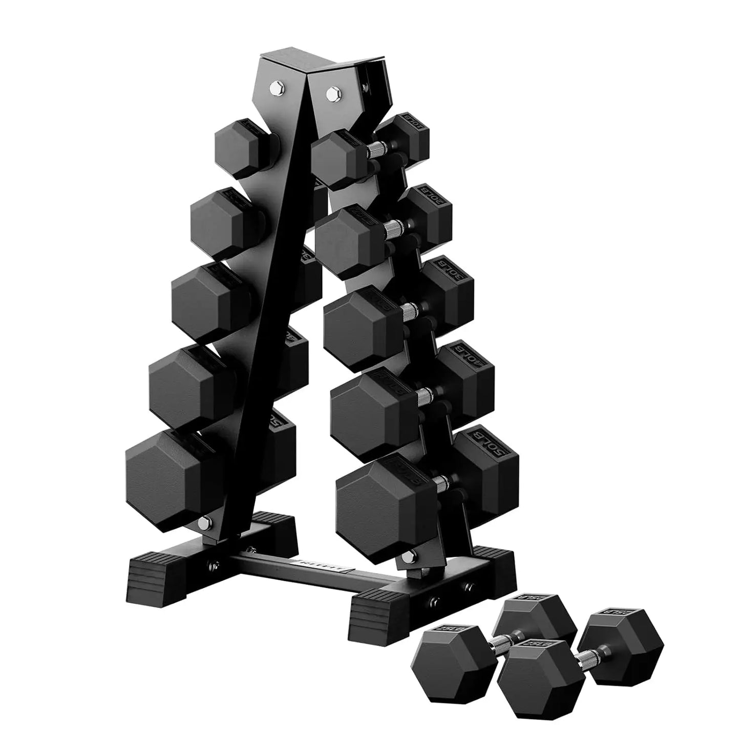 Hex Dumbbell Set with Rack