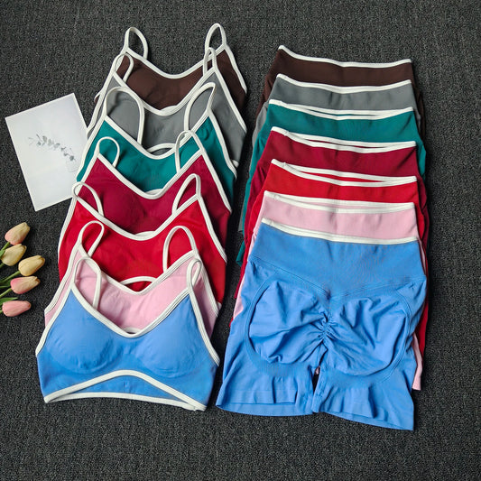 High Waist Shorts And Bra Set