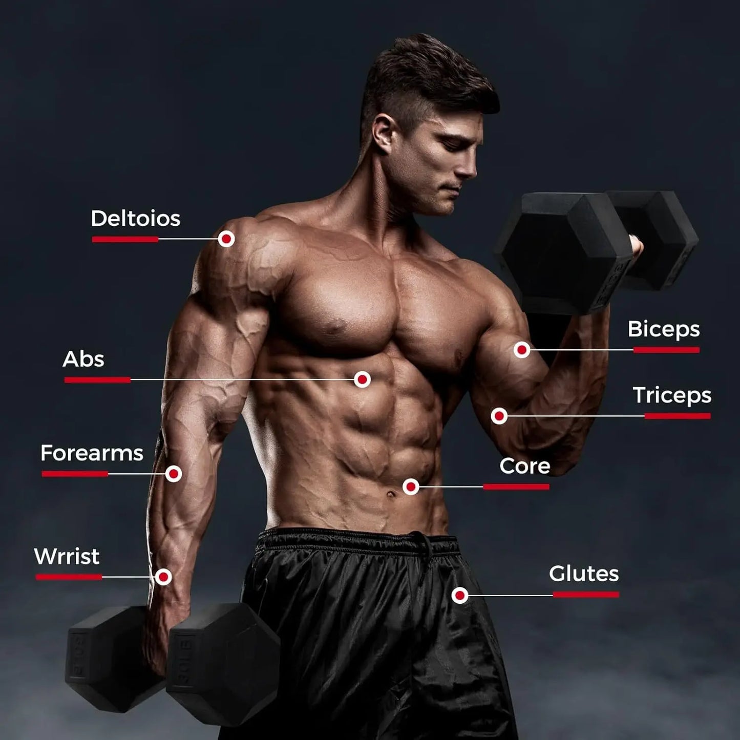 Hex Dumbbell Set with Rack