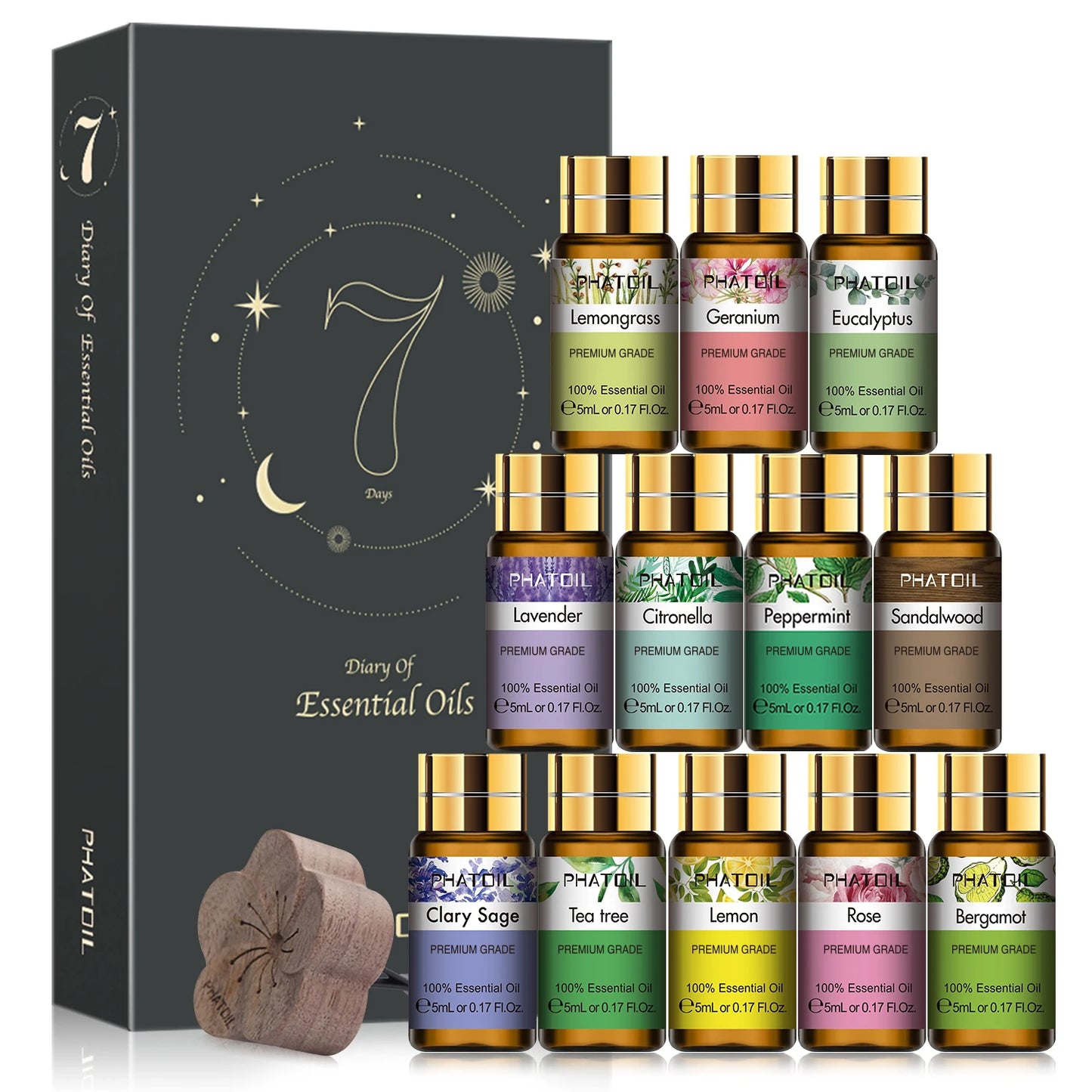 12 Pack Pure Essential Oils Gift Box