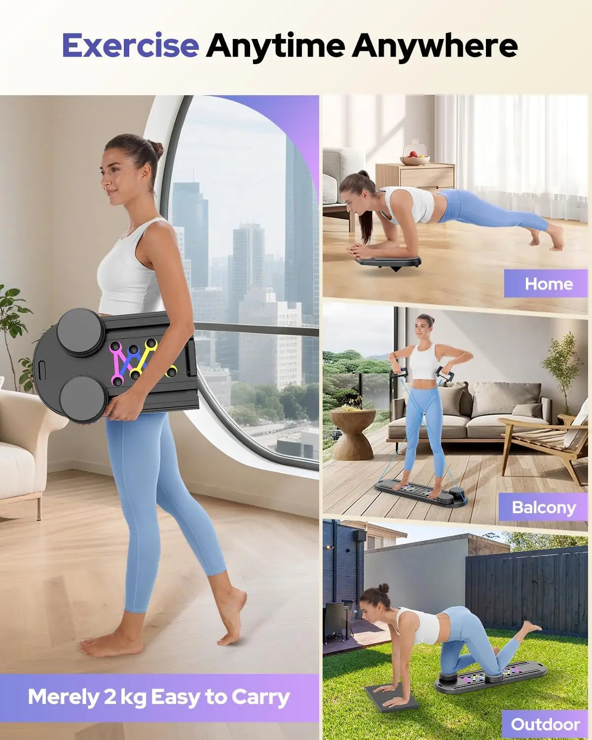 Foldable Pilates Reformer Set