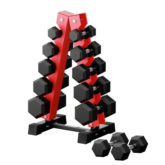 Hex Dumbbell Set with Rack