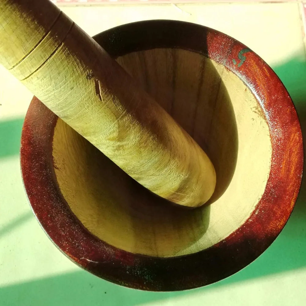 Wooden Mortar And Pestle