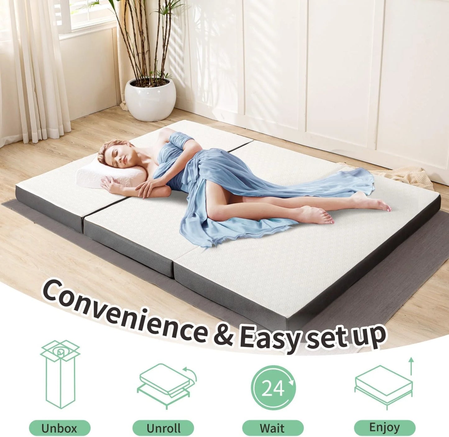 3/4 Inch Tri-Fold Mattress
