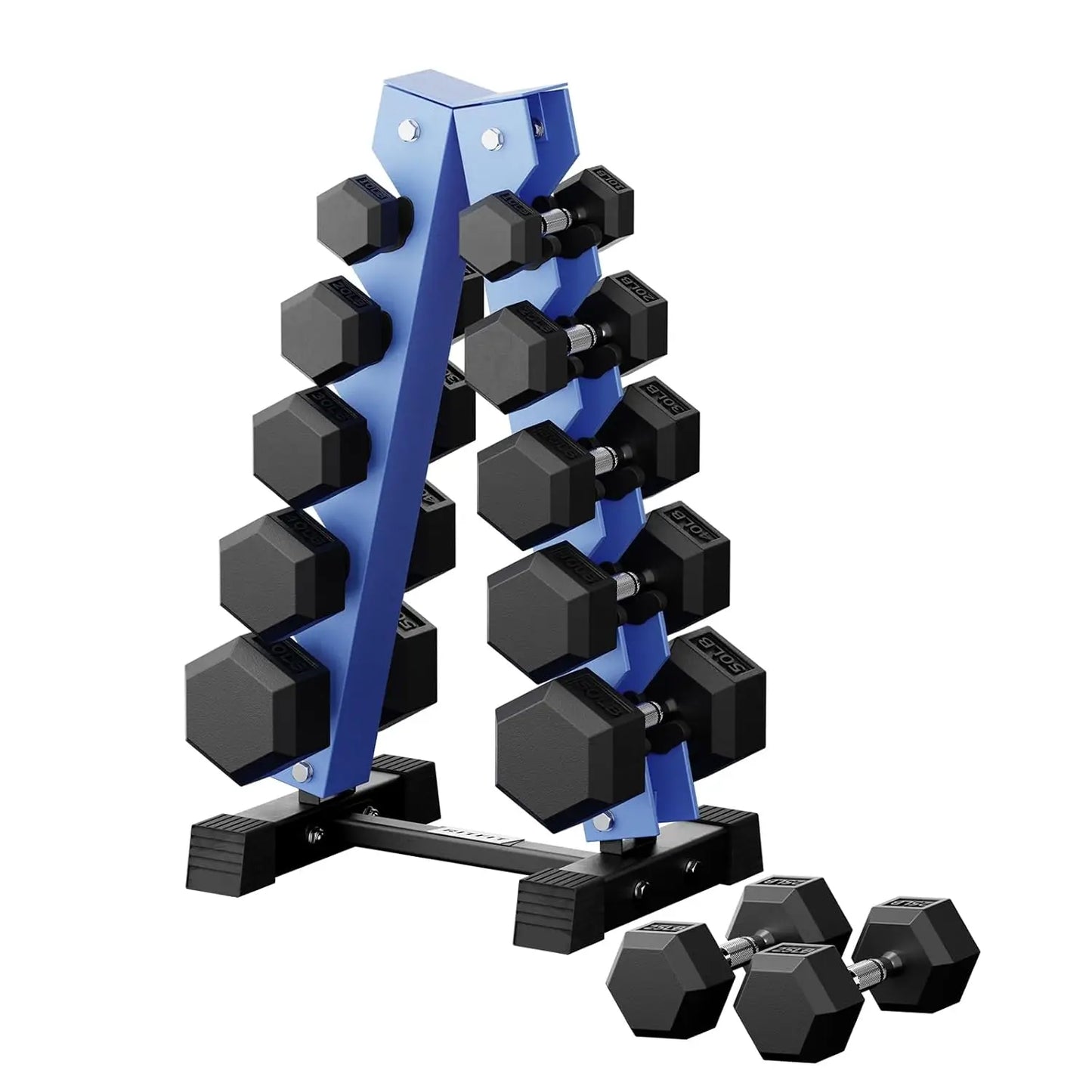 Hex Dumbbell Set with Rack