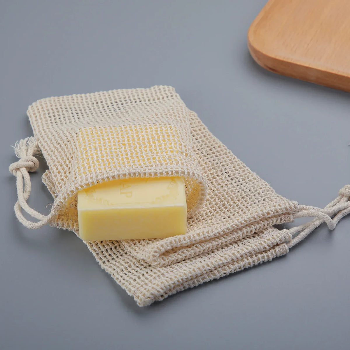 Natural Cotton Soap Saver Bag