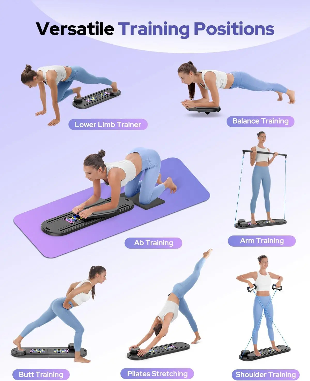 Foldable Pilates Reformer Set