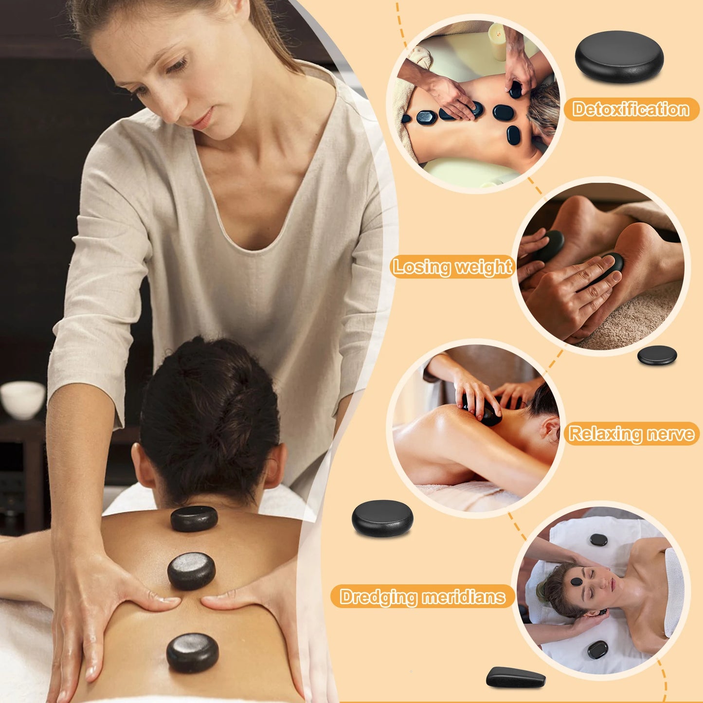 18 Pc Hot Stone Massage Set