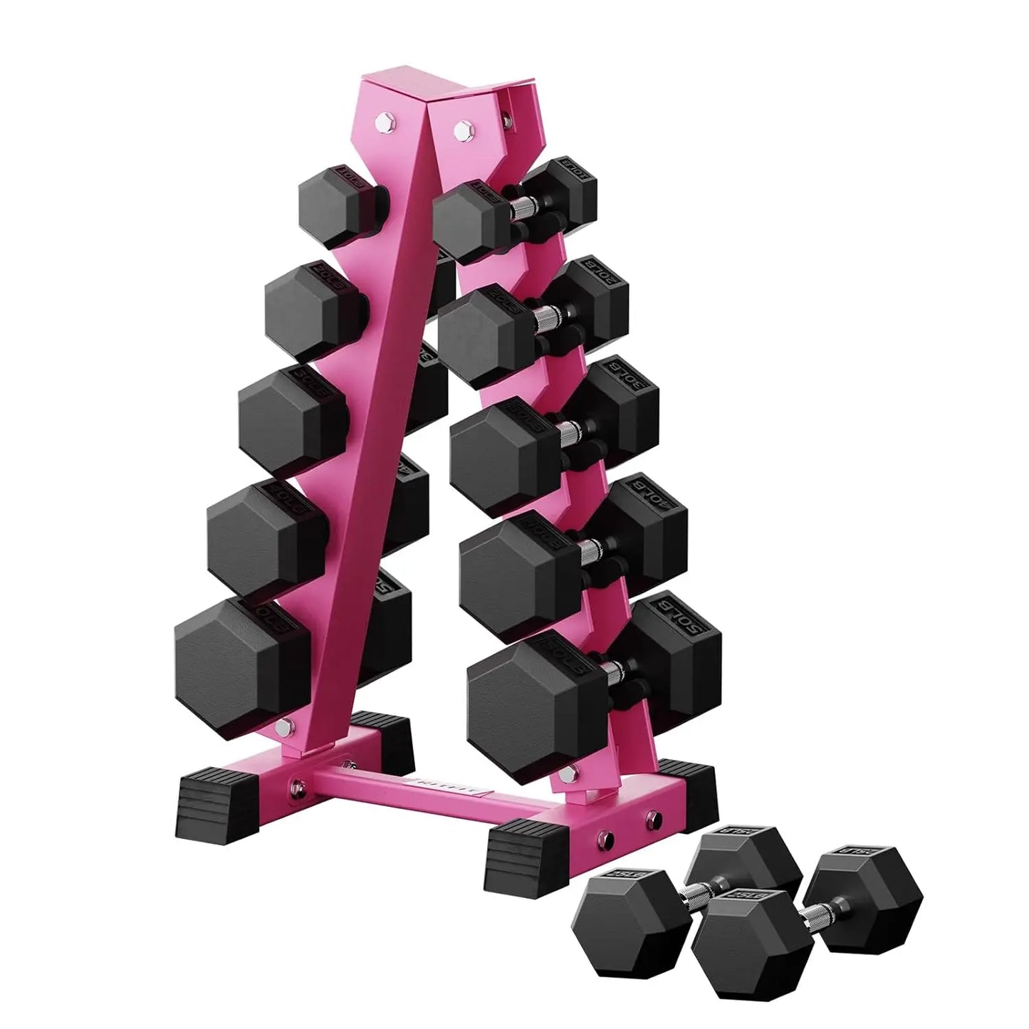 Hex Dumbbell Set with Rack